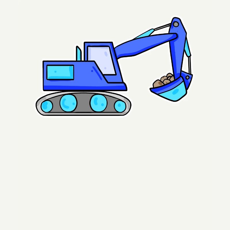 Bagger Baustelle Baggerfahrer Blau