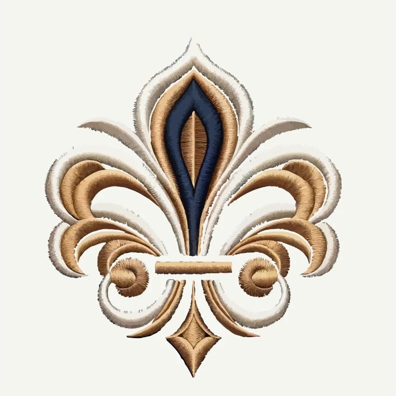 Broderie Élégante Fleur-de-Lys