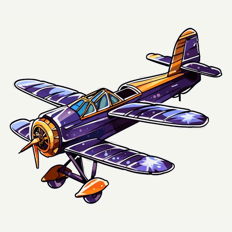 Propellerflugzeug Comic Look