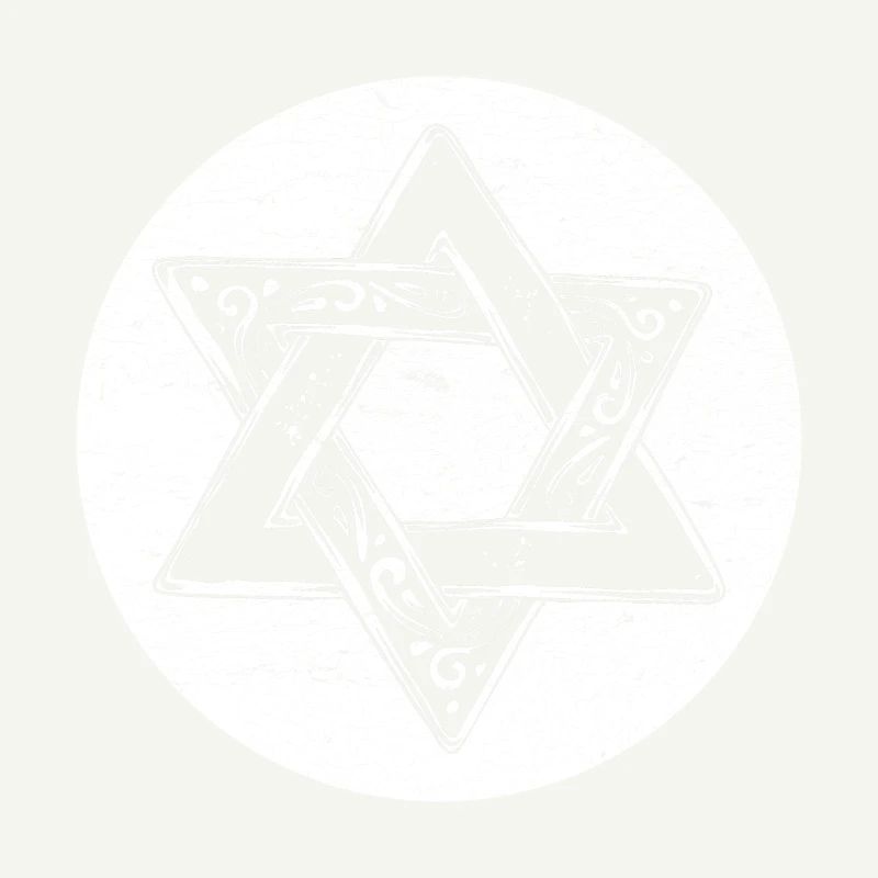 Étoile de David ornée en cercle blanc
