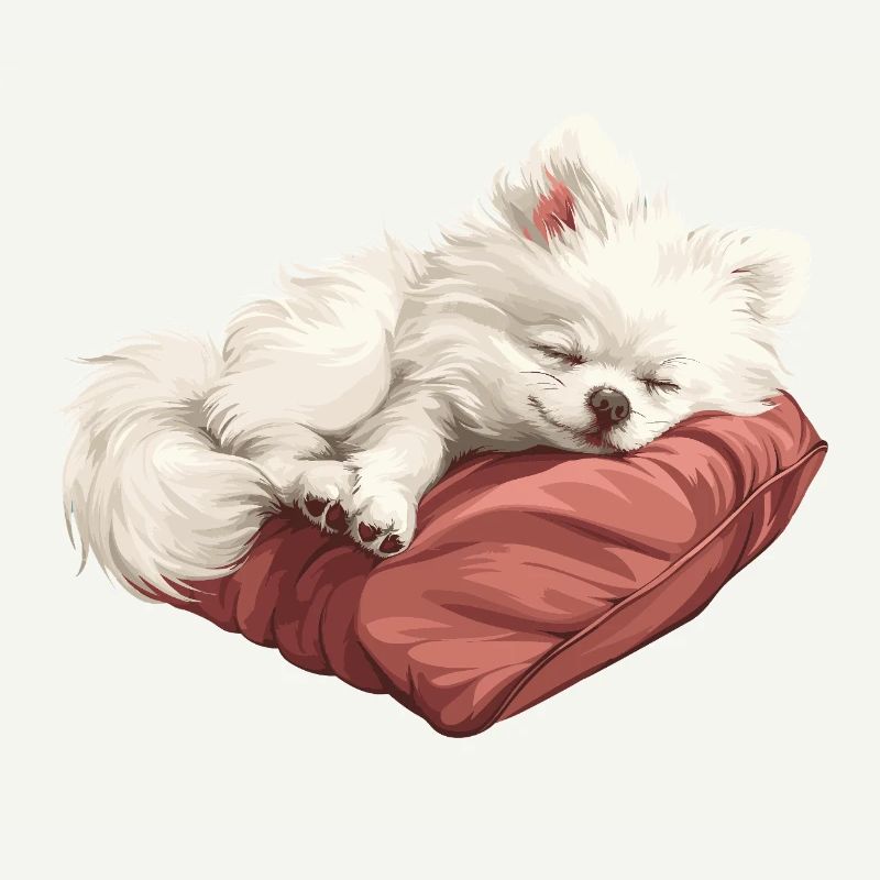 Chiot Spitz endormi