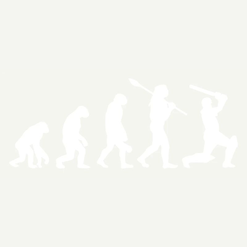 Cricket Evolution Player Silhouette Funny Sport