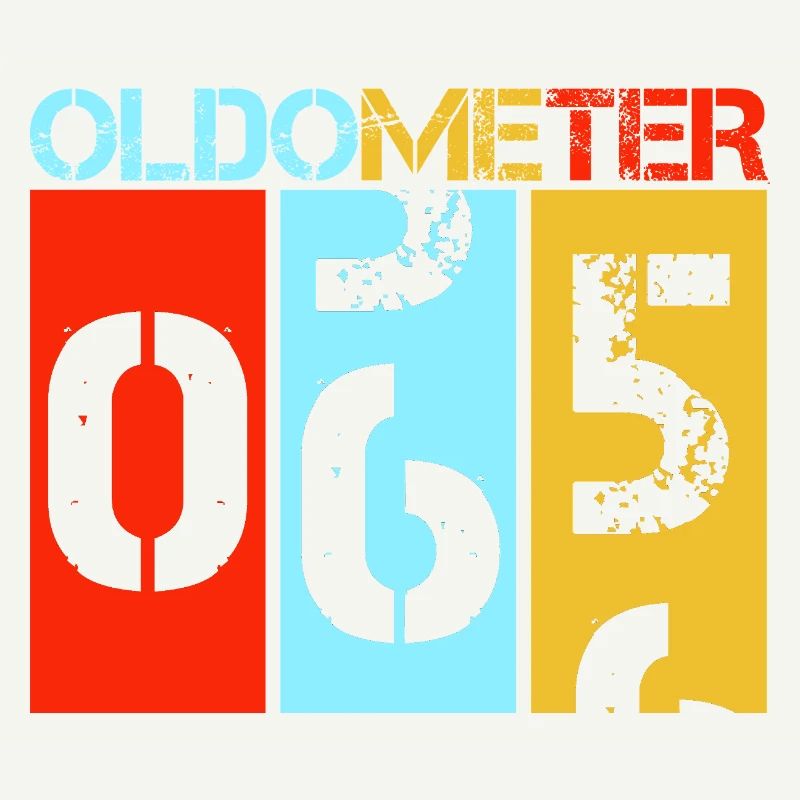 Oldometer 65. Geburtstag Retro Tacho Kunst