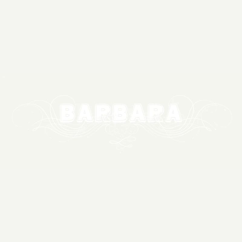 Lettrage BARBARA avec lignes décoratives