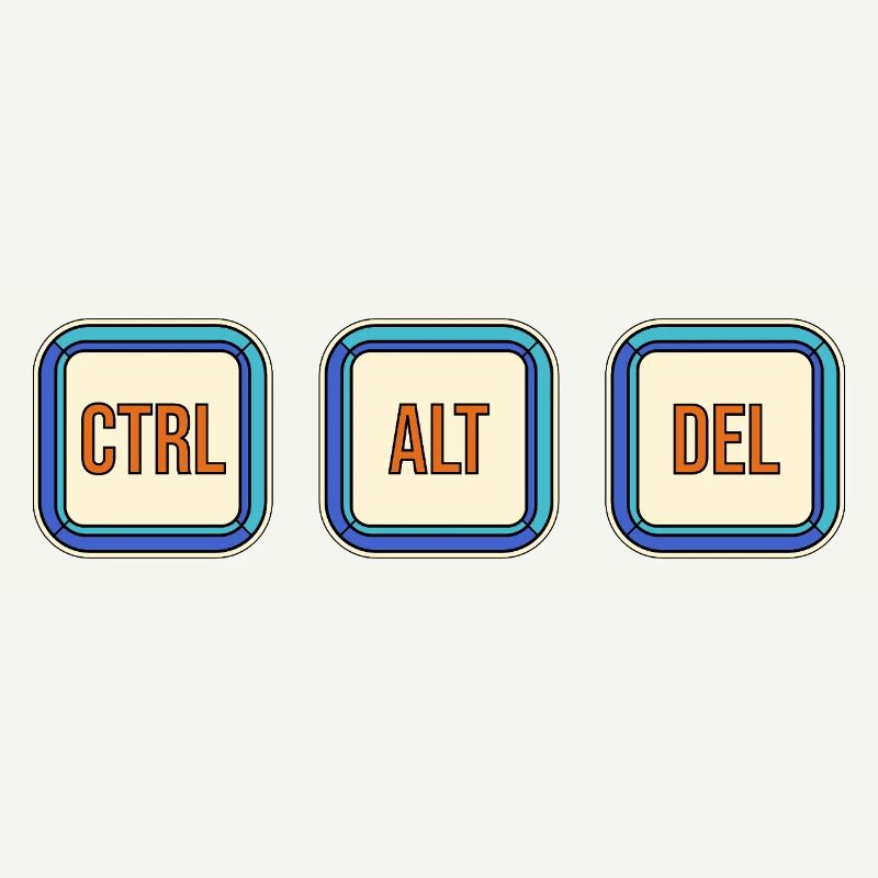 Retro Keyboard Keys CTRL ALT DEL