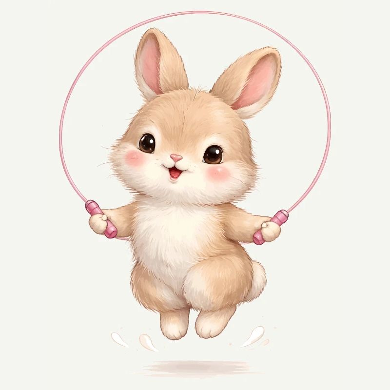 Mignonne corde de saut en forme de lapin