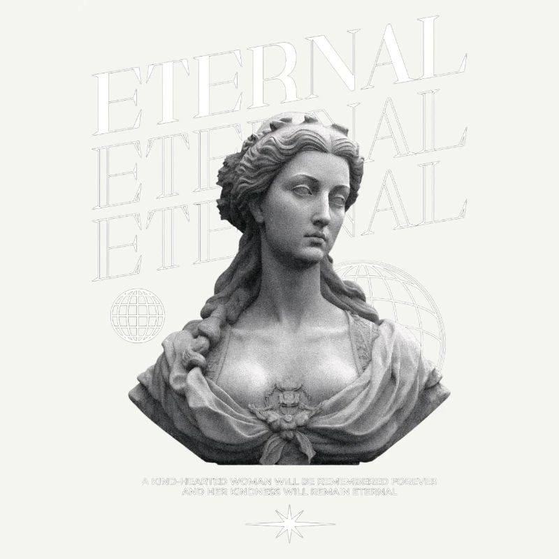 Bonté éternelle : Statue, collage globe