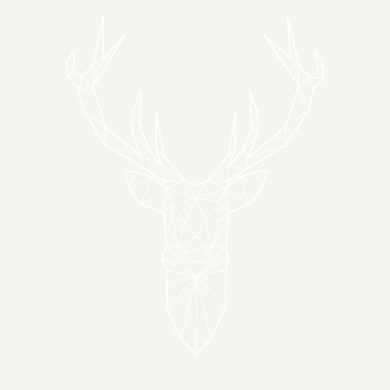 Deer head in triangle design (white)
