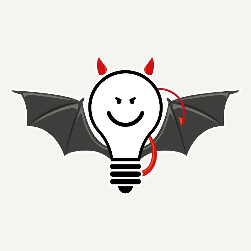 Light bulb with devil horns – cheeky light motif