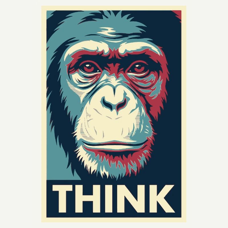Affiche pop art Monkey Thinking