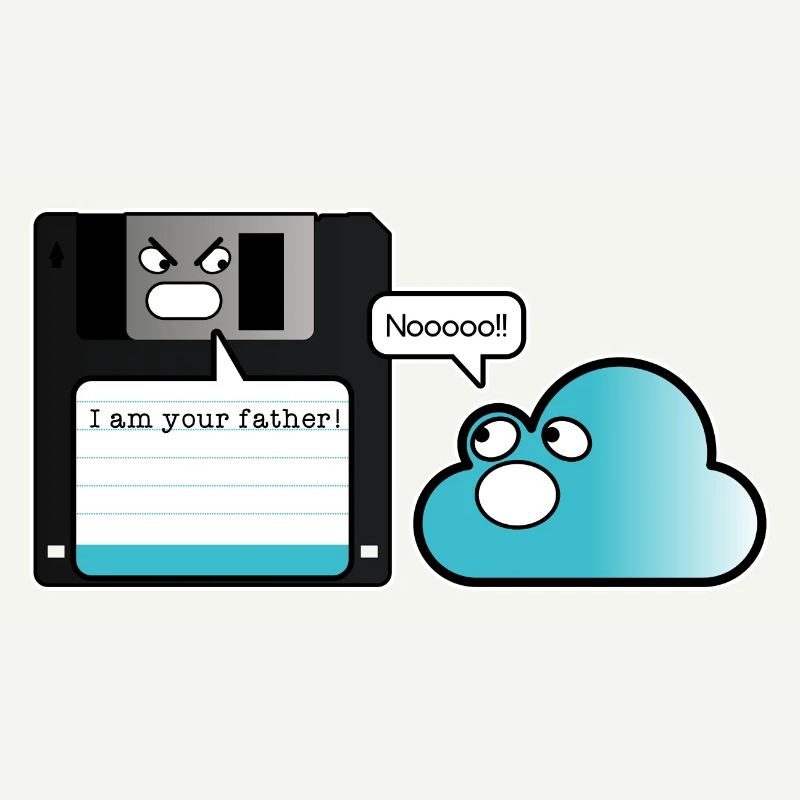 Diskette Cloud Speicher Vater Computer Witz