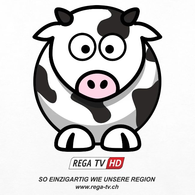 REGA-TV: Kuh, schwarzer Text