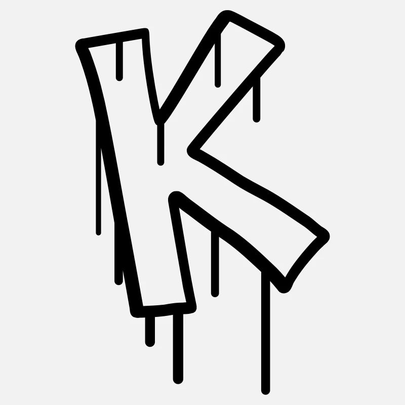 Letter K graffiti stamp