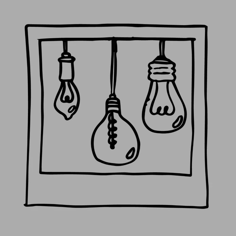 hanging light bulbs - black