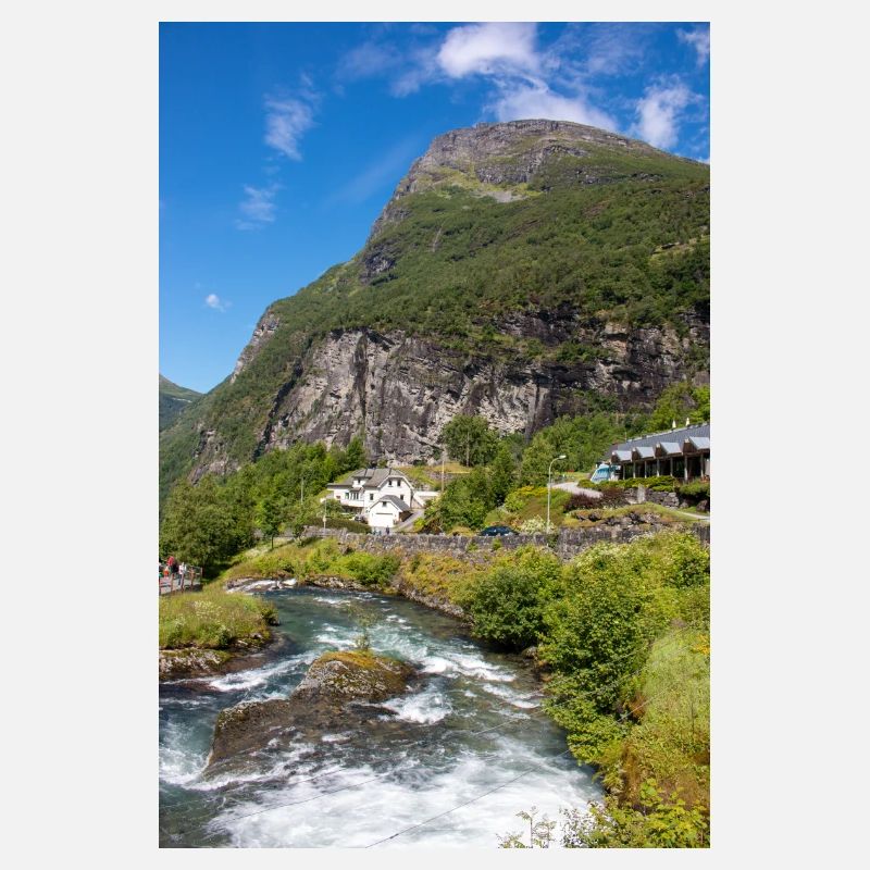 Geiranger panorama view from Storseterfossen