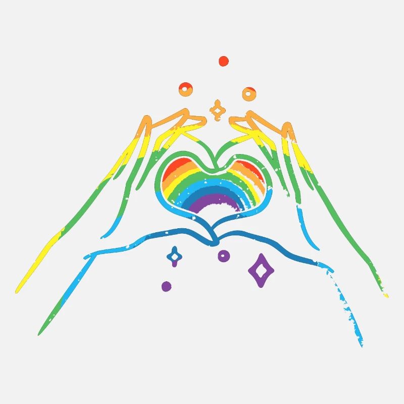 CSD LGBT Hands Shape Rainbow Heart Pride