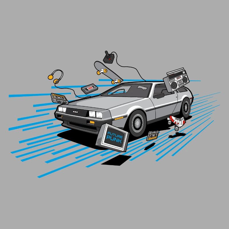 Delorean Oldtimer Youngtimer Retro Future bleu 80s