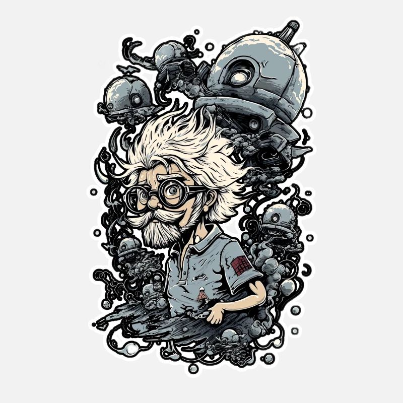 Illustration de bande dessinée scientifique, funlaboratory