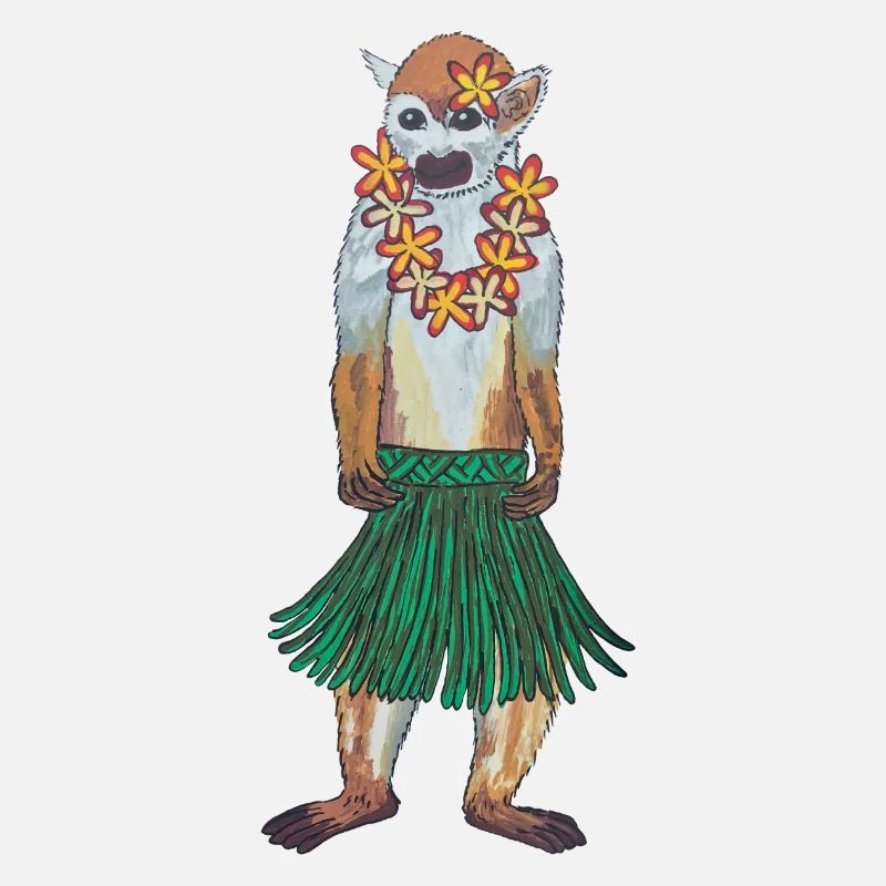 Écureuil Singe Singe Hawaii Hula Monkey Hula Hoola