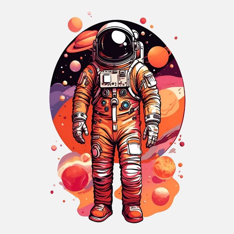 Astronaute avec plusieurs planètes