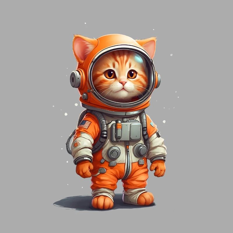 Conception de bébé chat orange astronaute mignon