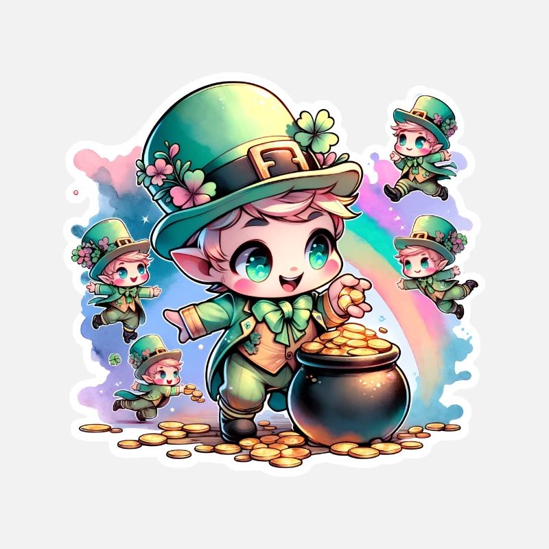 Saint Patrick's Day Chibi Leprechauns