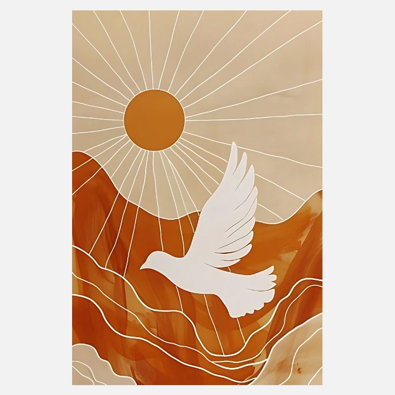 Boho Dove Wandkunst, Digitaler Download, Modernes
