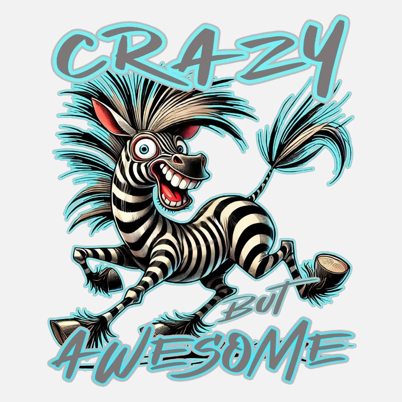 Crazy but Awesome Zebra Comic Style