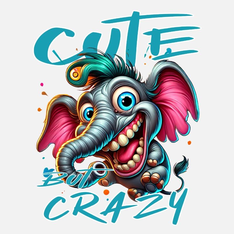 Style de bande dessinée éléphant mignon mais fou