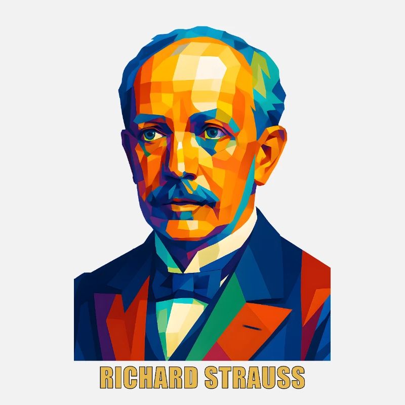 WPAP Polygon Portrait Richard Strauss Compositeur