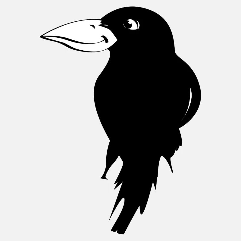 Corbeau noir au visage amical.