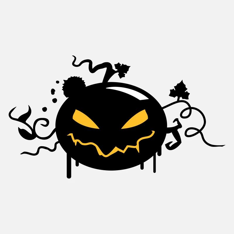 black halloween pumpkin with glowing eyes