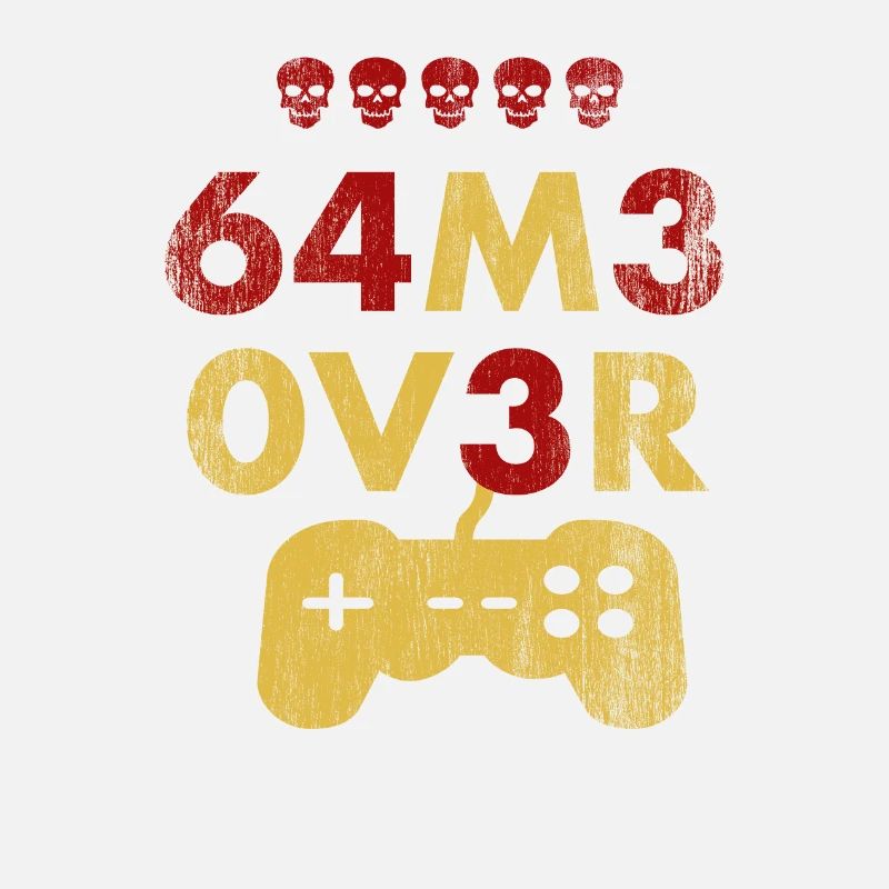 Game Over Leet Text avec manette de jeu