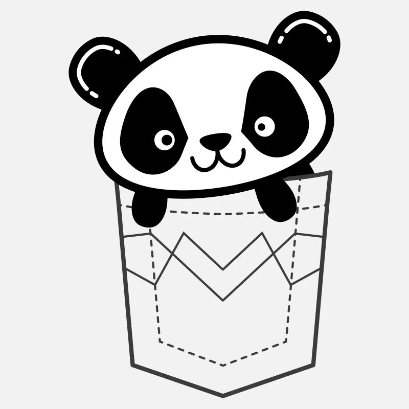 Panda lugt aus der Tasche