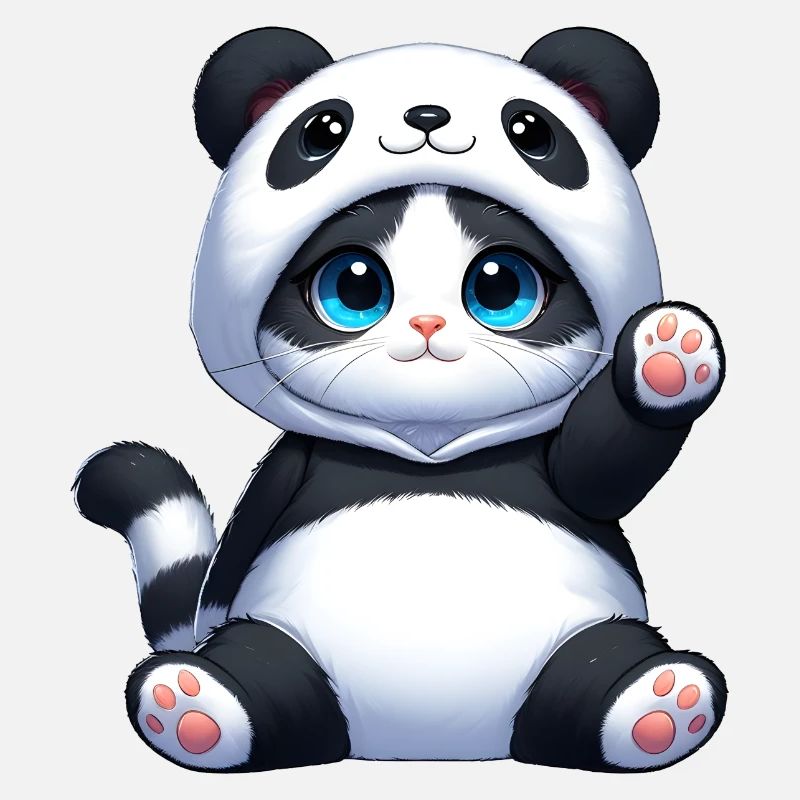 Chat en costume de panda