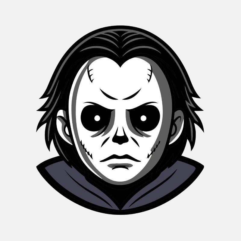 Böse Halloween-Maske monochromer Kapuzenpullover