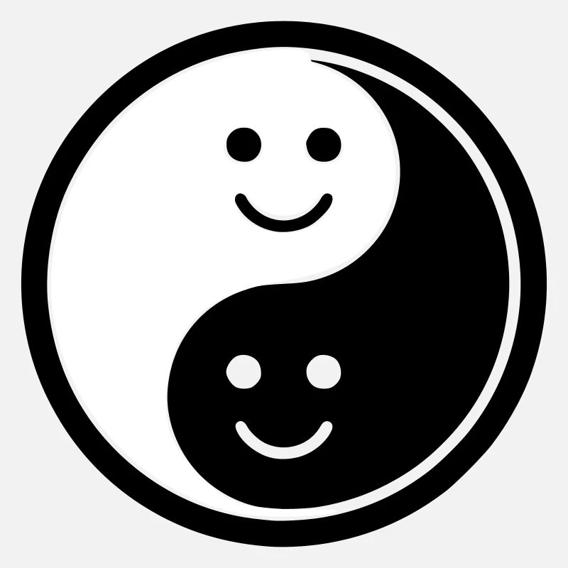 Yin Yang avec Smileys | Symbole de solde positif