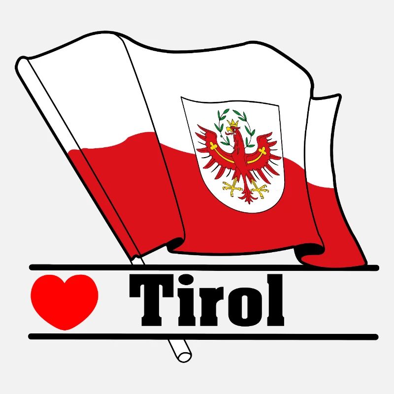 Drapeau du Tyrol avec cœur