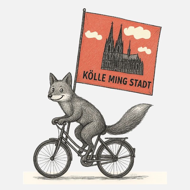 Cologne Fox on Bicycle