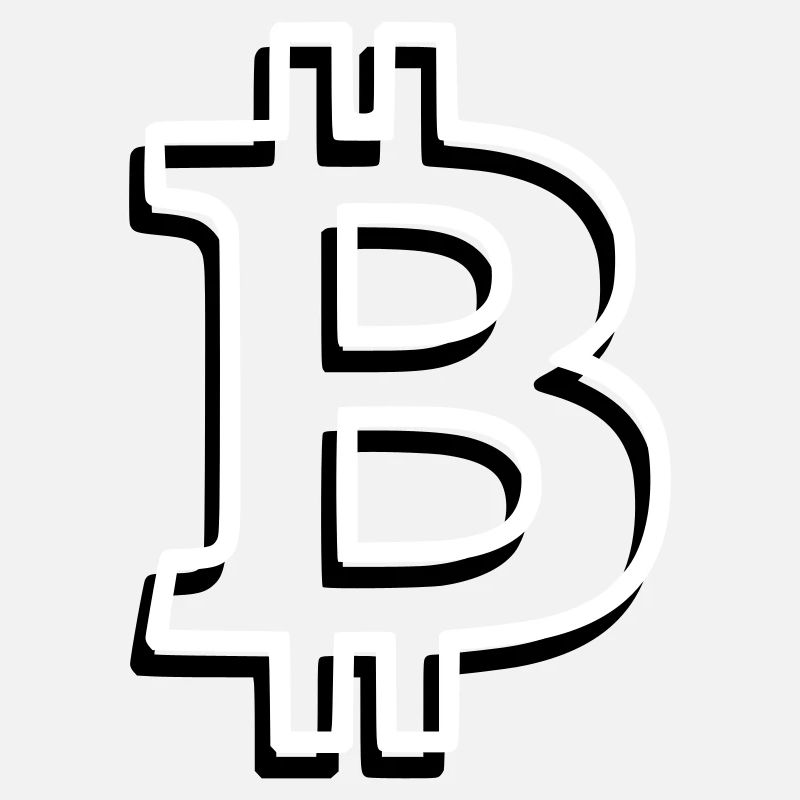 Bitcoin Logo Outline Neon Minimalist