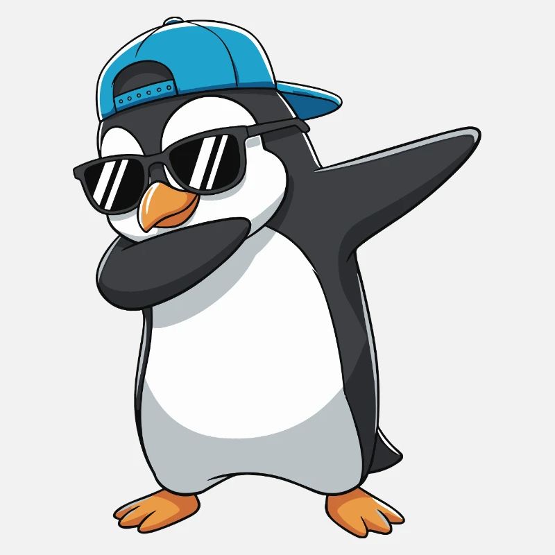 Cool Dabbing Penguin Sunglasses Cartoon-Kunst