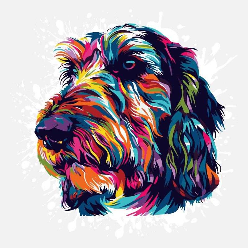 Portrait coloré de chien avec des éclaboussures de peinture