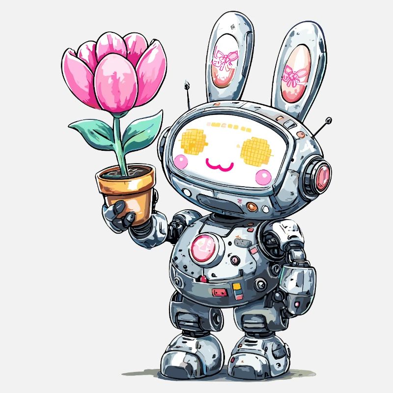 Robo-Lapin avec Fleur