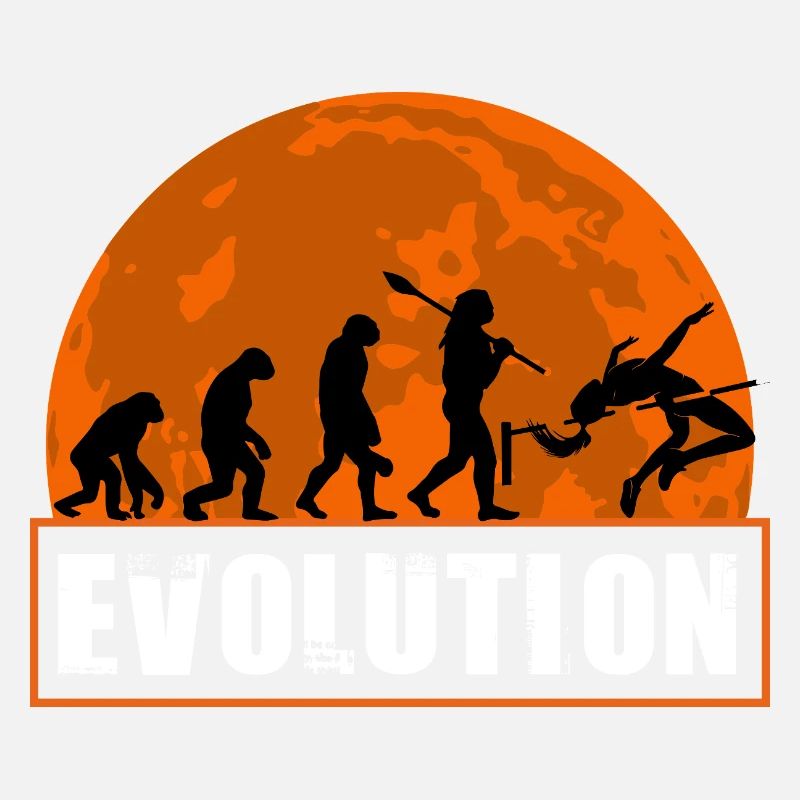 Silhouette d’athlète rétro Evolution en saut en hauteur