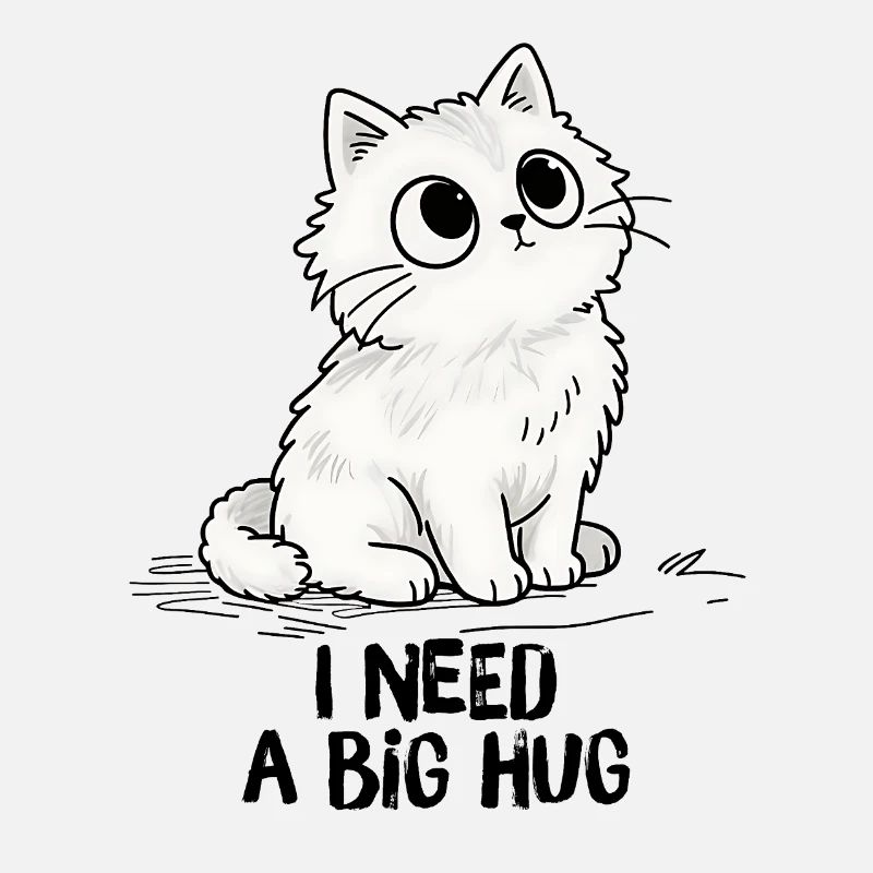 Chat yeux ronds, I need a big hug