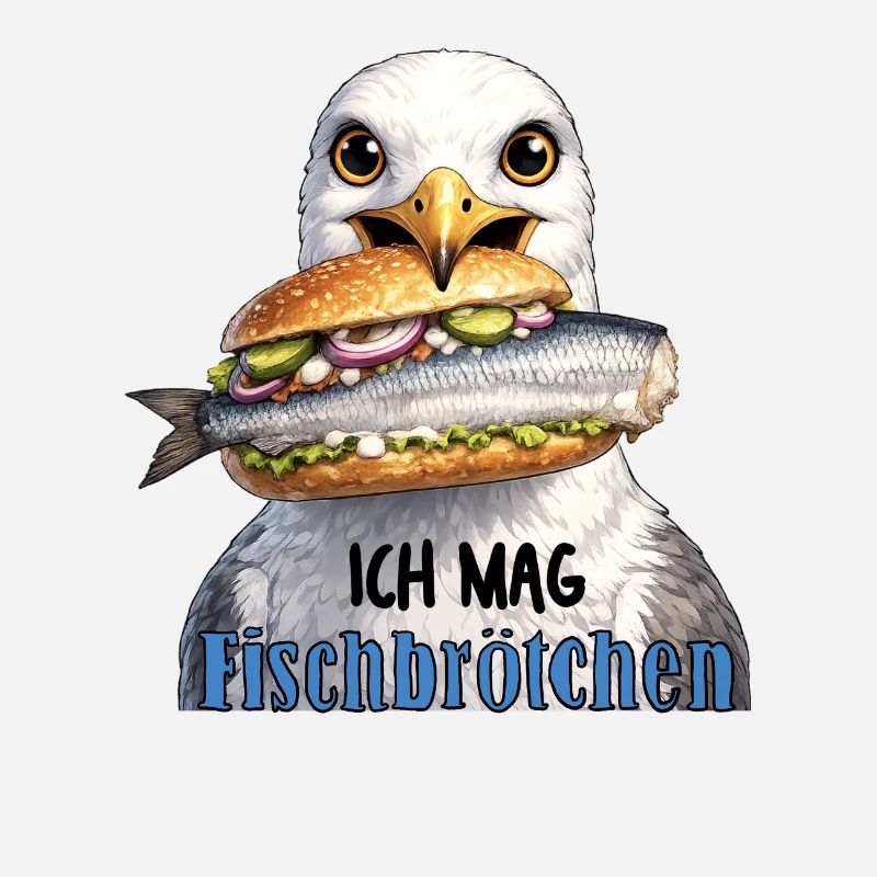 Fischbrötchen Möwe Humor