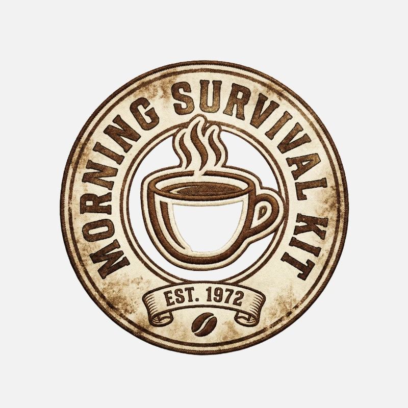 Morgen Survival Kaffee Badge
