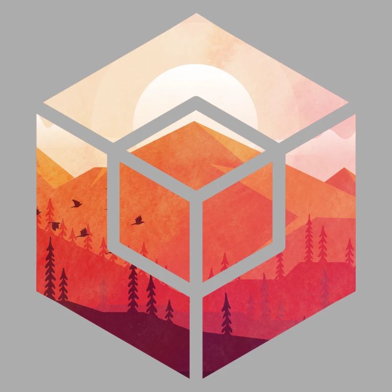 Coucher de soleil dans le cube