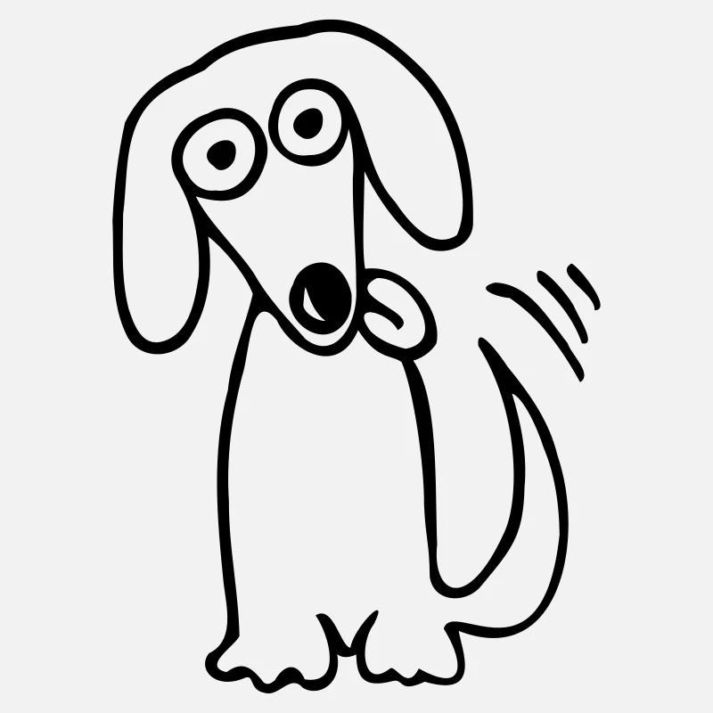 chien drôle doux chien de teckel de bande dessinée comique Fun
