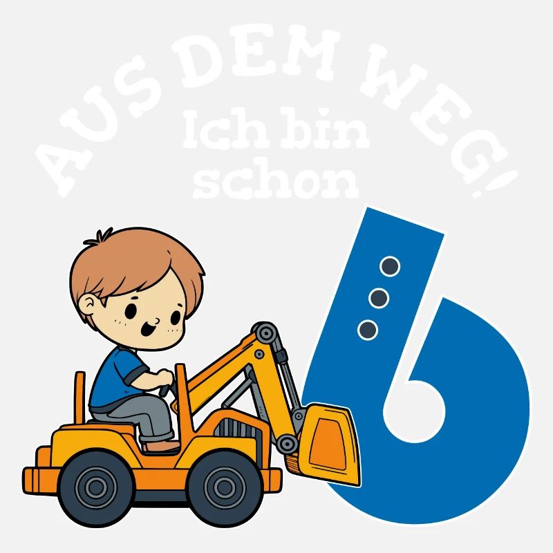 6. Geburtstag Bagger Junge